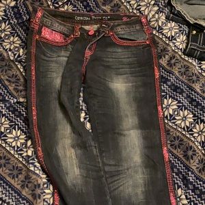 Cow girl tiff pink sequence jeans 30x31